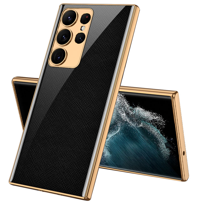 GKK For Samsung Galaxy S23 Ultra Tempered Glass Phone Case TPU PC Anti-Scratch Pattern Printing Electroplated Cover GKK For Samsung Galaxy S23 Ultra Tempered Glass Phone Case TPU PC Anti-Scratch Pattern Printing Electroplated Cover